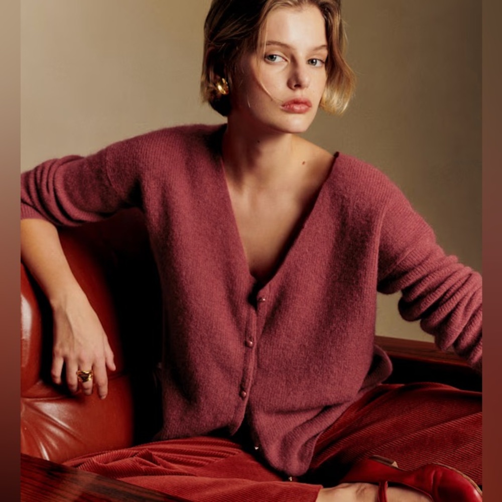 Barry cardigan - rosewood EUC